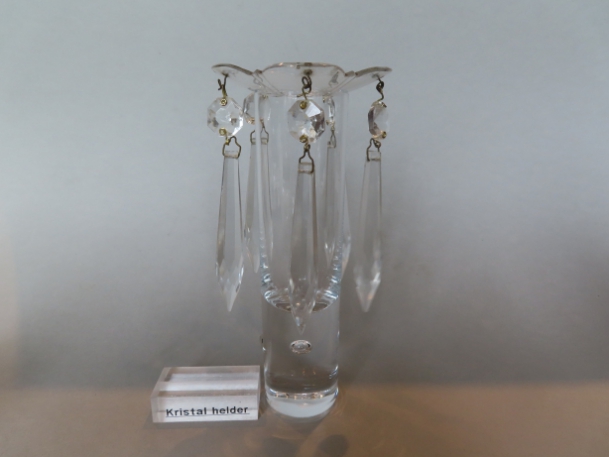 Antieke bobeche van dun glas langwerpige pegels | Chlas Atelier