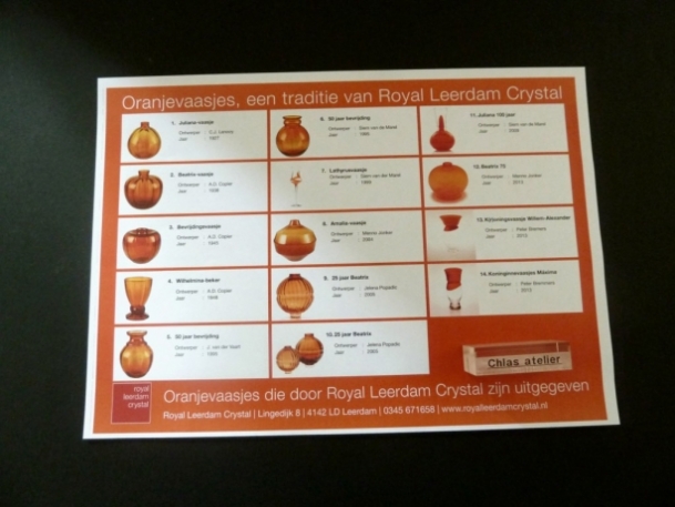 Overzicht oranjevaasjes Royal Leerdam | Chlas Atelier